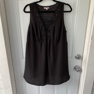 2XL Black Sheer Sleeveless Top